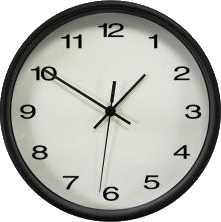 analog clock showing a time of1:50